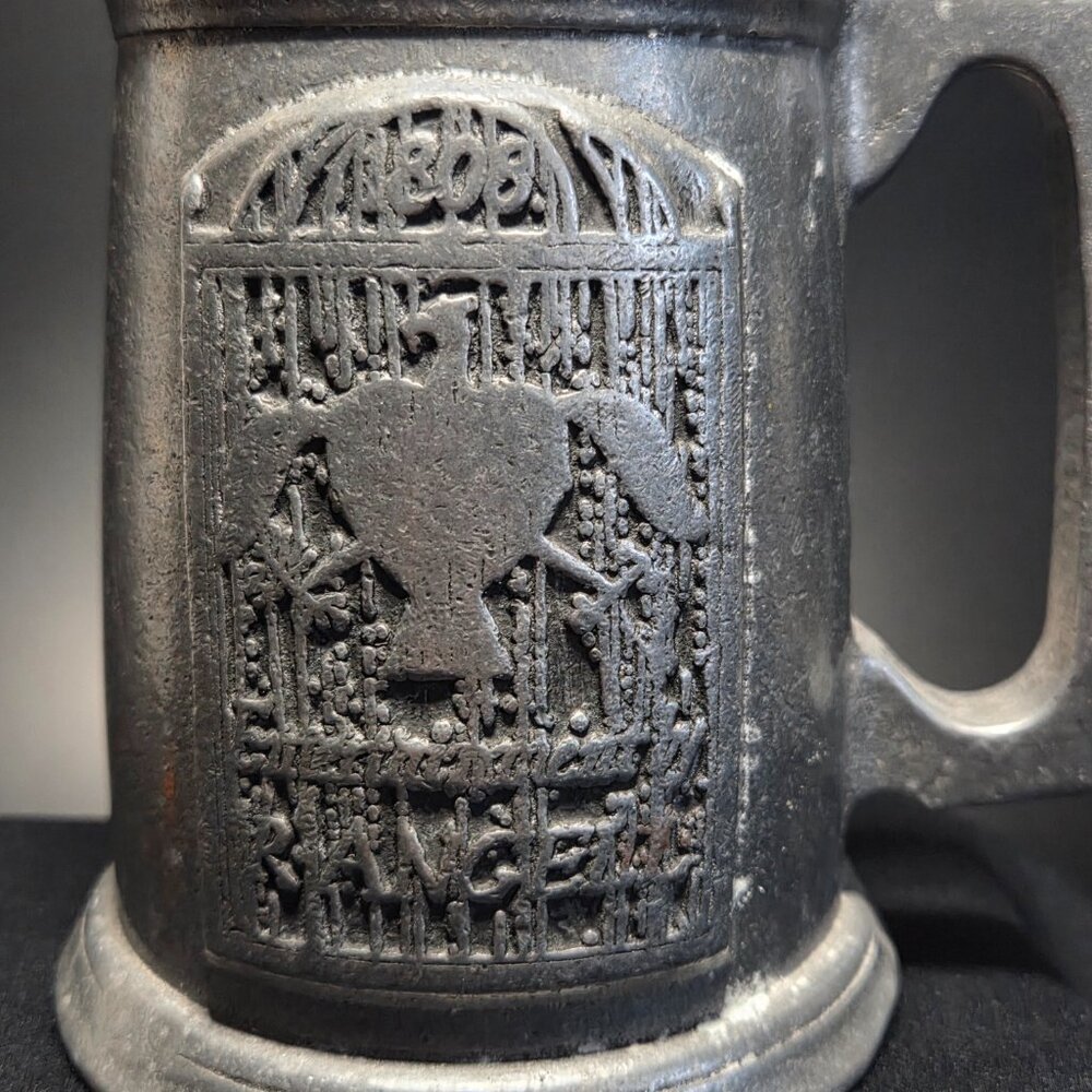 Vintage Heavy Cast Metal Pewter/Tin Mug